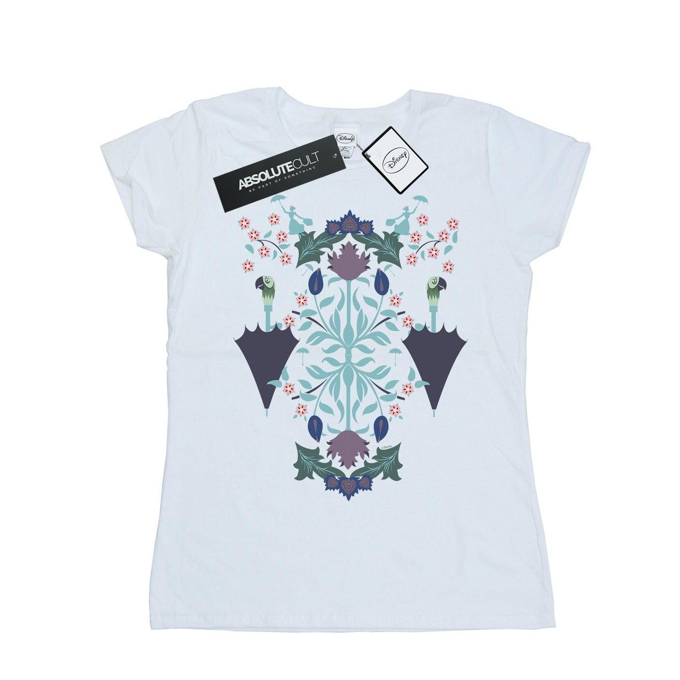 Image of Mary Poppins Floral Collage Tshirt Damen Weiss M