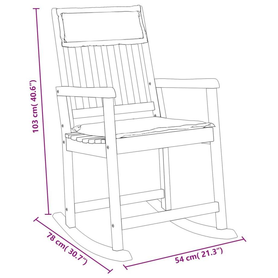 VidaXL Schaukelstuhl akazienholz  