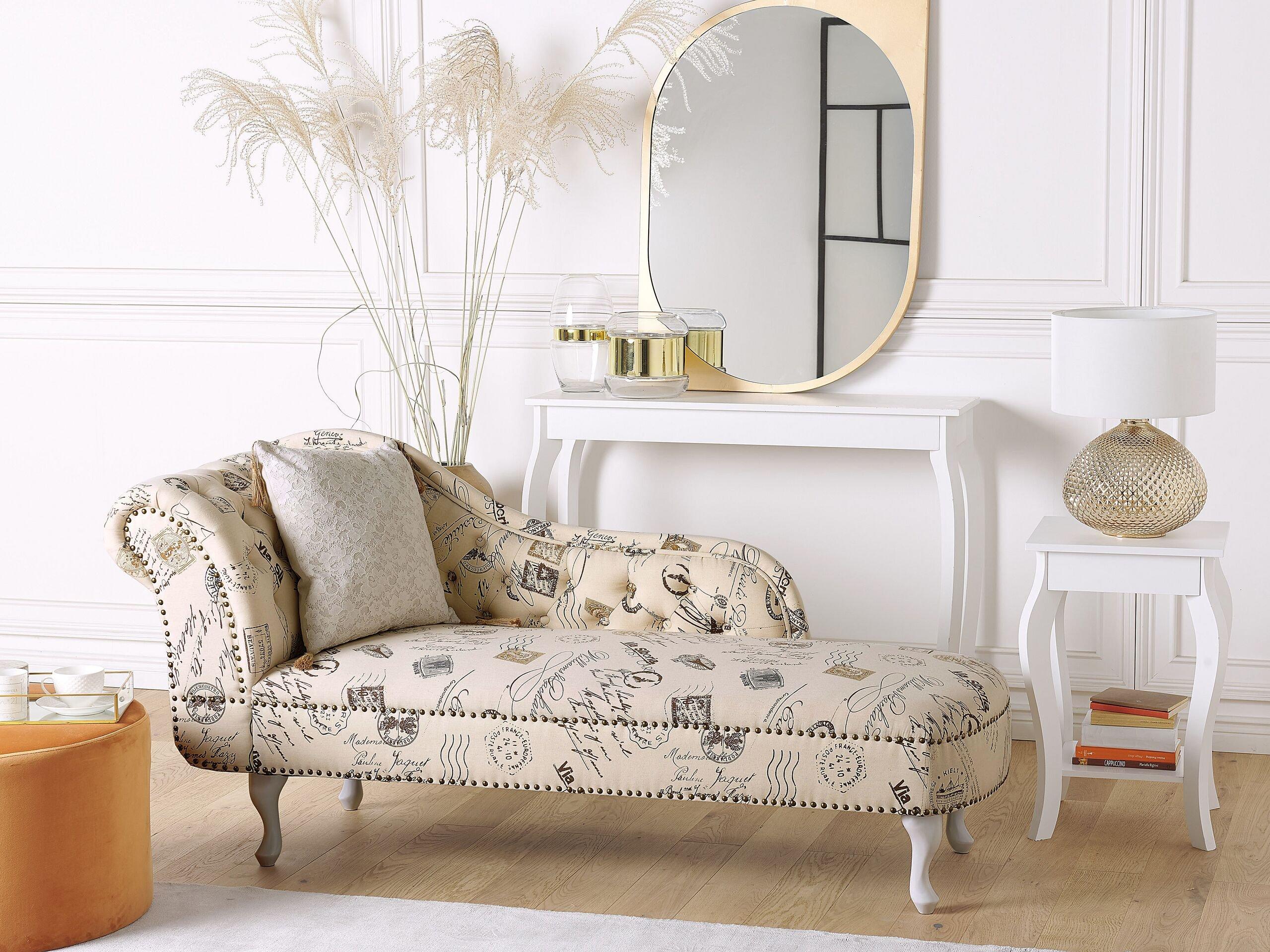 Beliani Chaise longue versione sinistra en Poliestere Glamour NIMES  