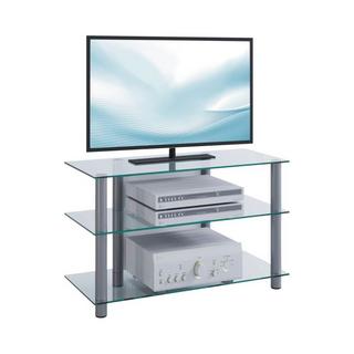 VCM TV Möbel Sideboard Fernsehschrank Rack Fernseh Board Alu Glas Tisch Sindas  