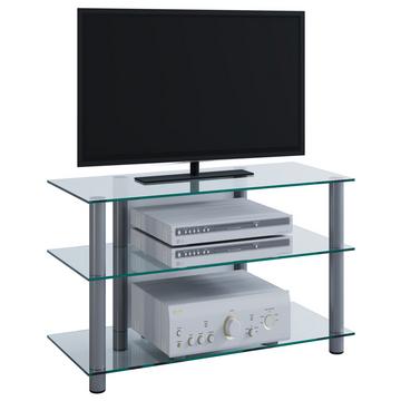 TV Möbel Sideboard Fernsehschrank Rack Fernseh Board Alu Glas Tisch Sindas