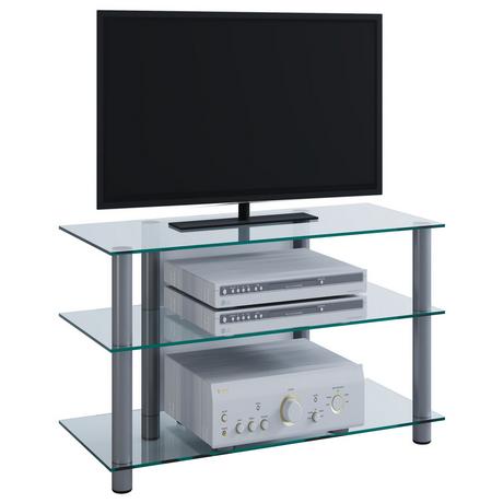 VCM TV Möbel Sideboard Fernsehschrank Rack Fernseh Board Alu Glas Tisch Sindas  