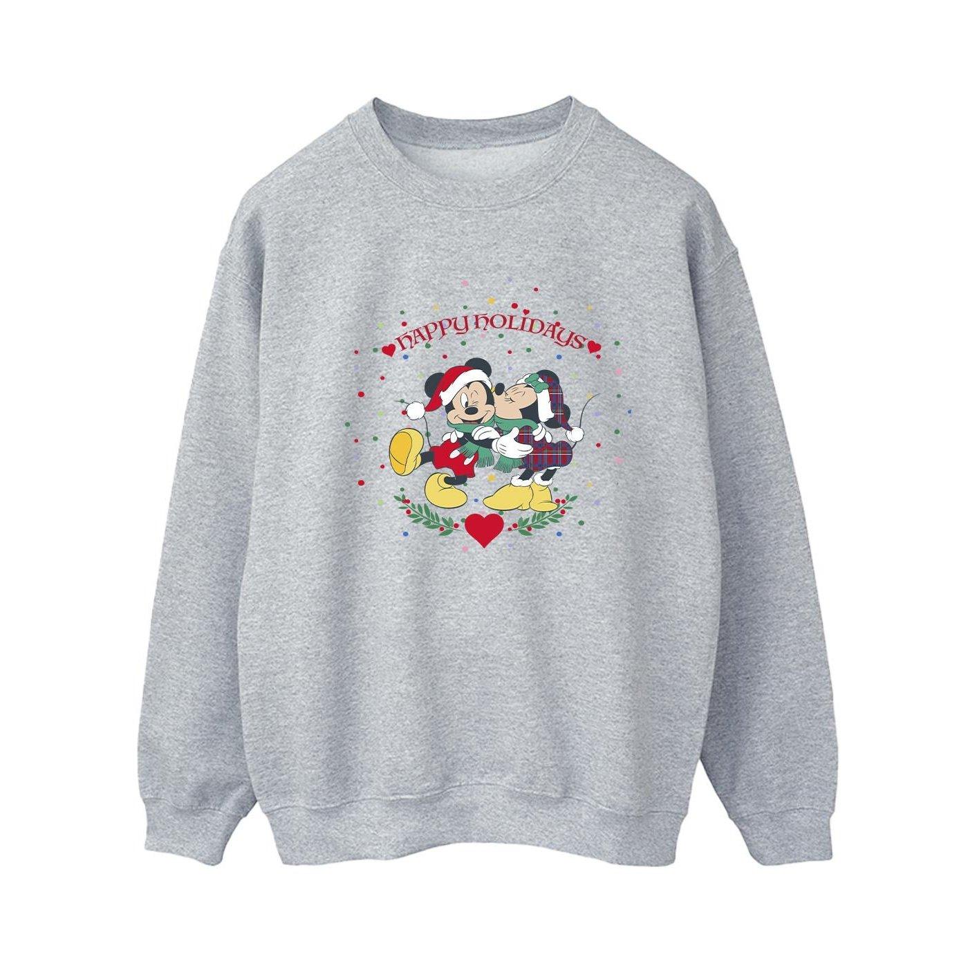 Image of Mickey Mouse Mickey Minnie Christmas Sweatshirt Damen Grau XXL