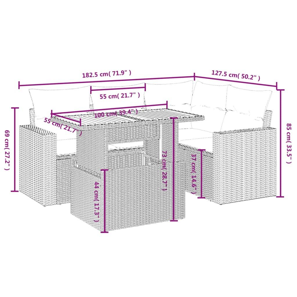 VidaXL Garten sofagarnitur poly-rattan  