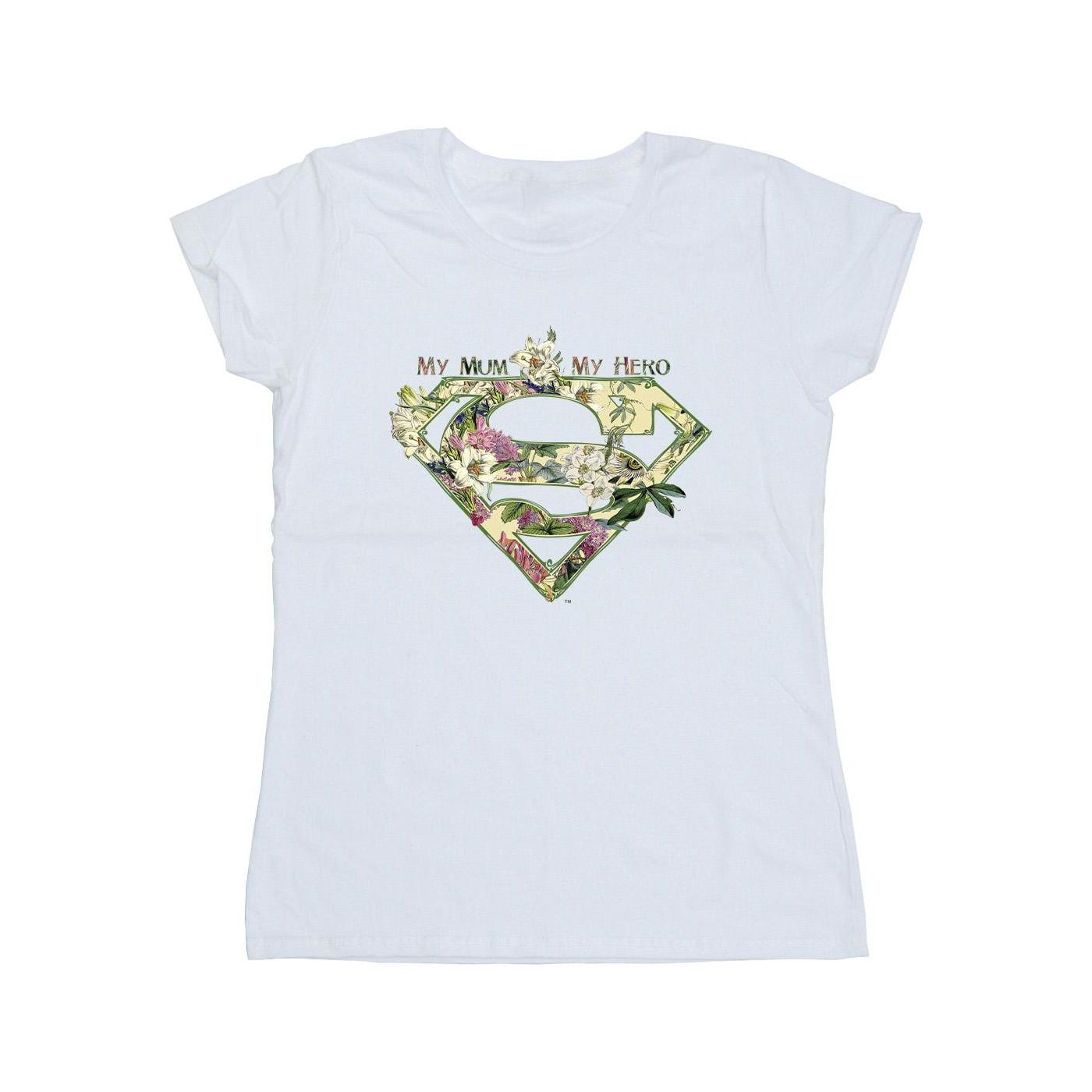 Image of Superman My Mum My Hero Tshirt Damen Weiss S