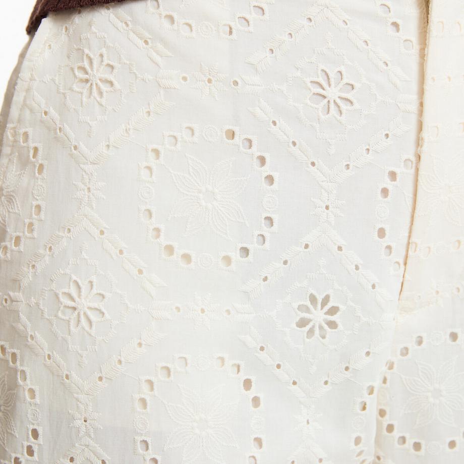 La Redoute Collections Pantaloni taglio dritto ricamo inglese  