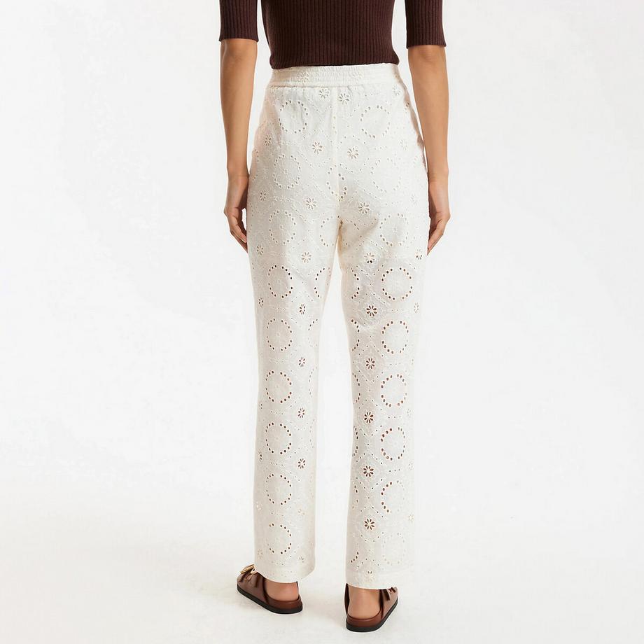 La Redoute Collections Pantaloni taglio dritto ricamo inglese  