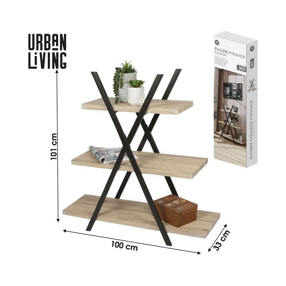 Urban Living Living Pyramidenregal mit 3 Tablaren  