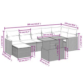 VidaXL Ensemble de canapés de jardin rotin synthétique  