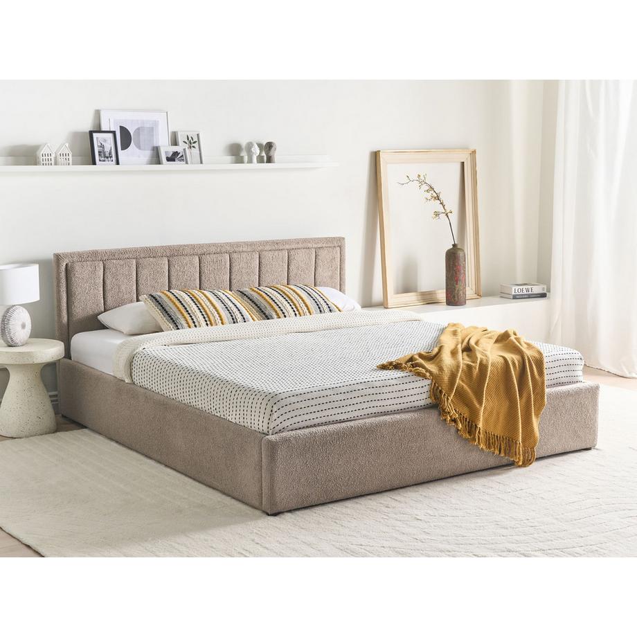 Beliani Letto contenitore en Bouclé  MONTLAUR  