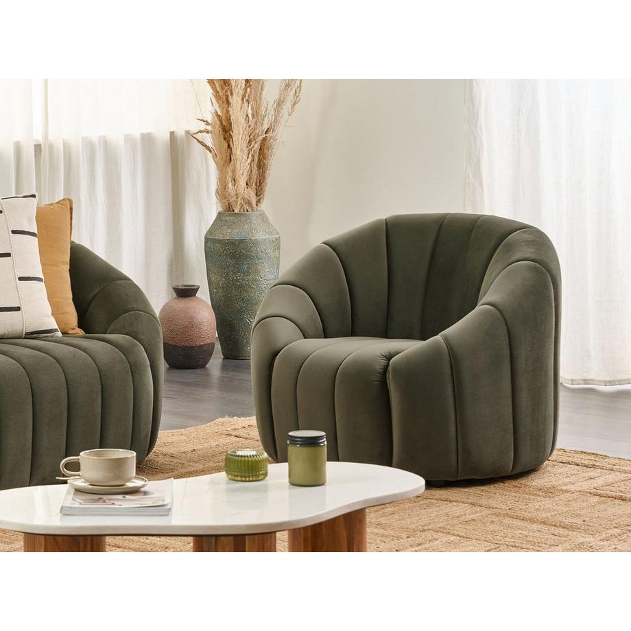 Beliani Sessel aus Samtstoff Retro MALUNG  