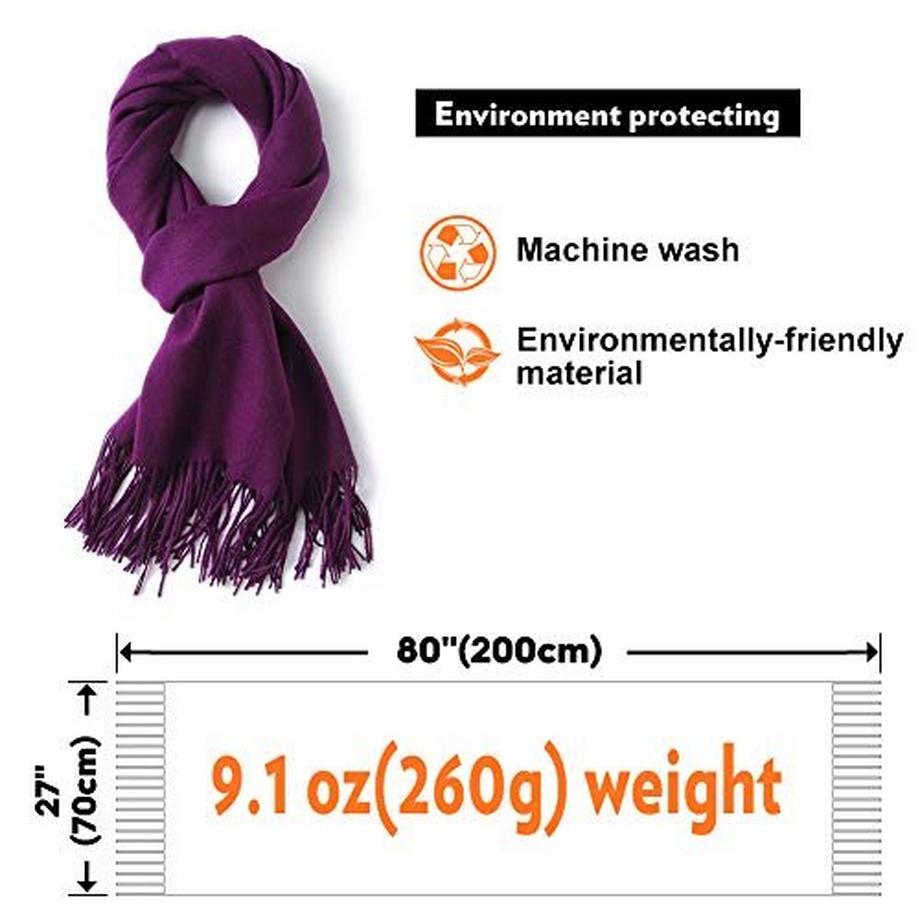 Only-bags.store Warmer Winter Herbst einfarbiger Baumwollschal mit Quasten  