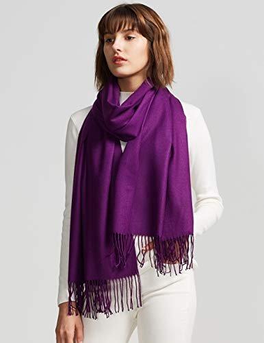 Only-bags.store Warmer Winter Herbst einfarbiger Baumwollschal mit Quasten  