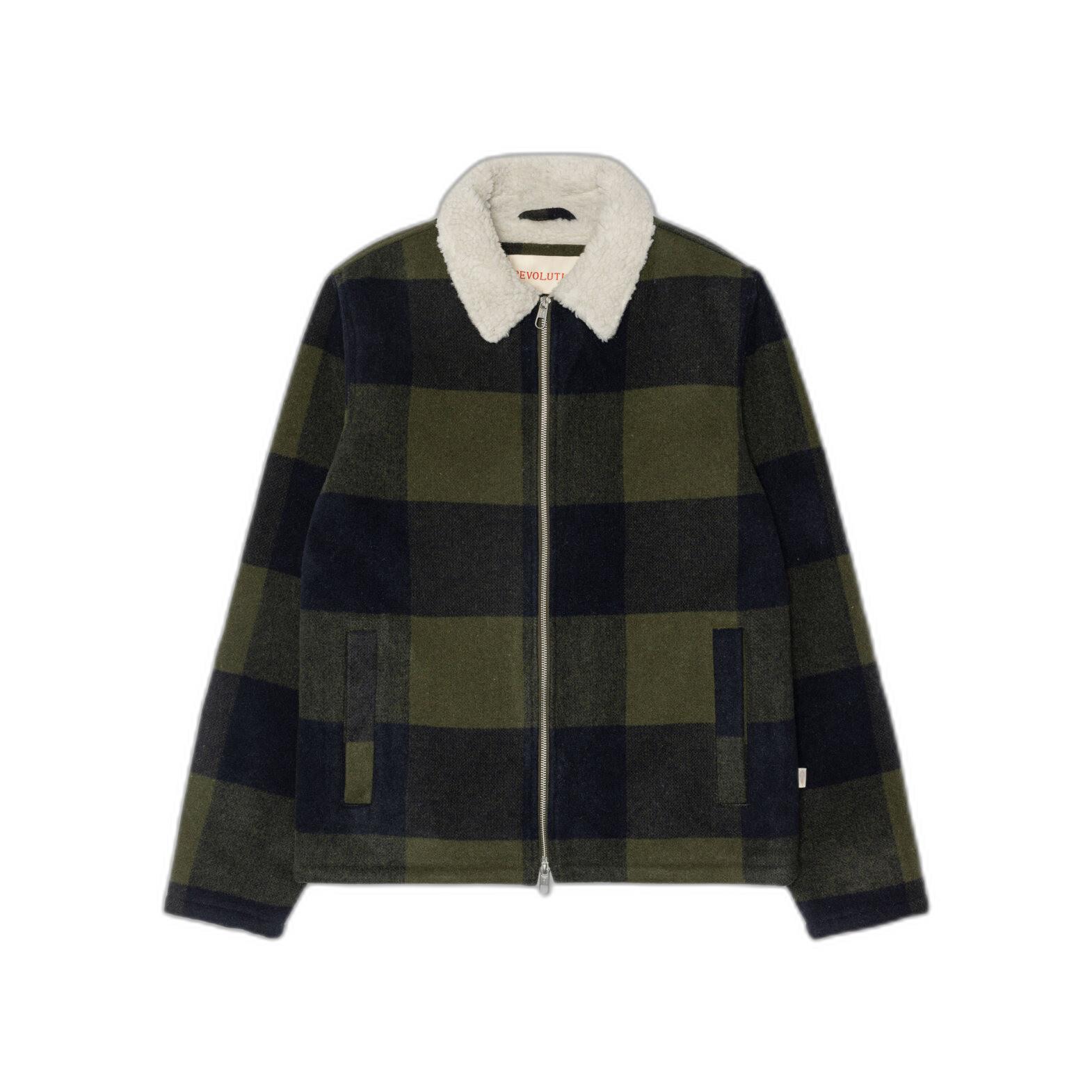 Image of Gesteppte Hemdjacke Mit Karomuster Und Teddykragen Unisex XL
