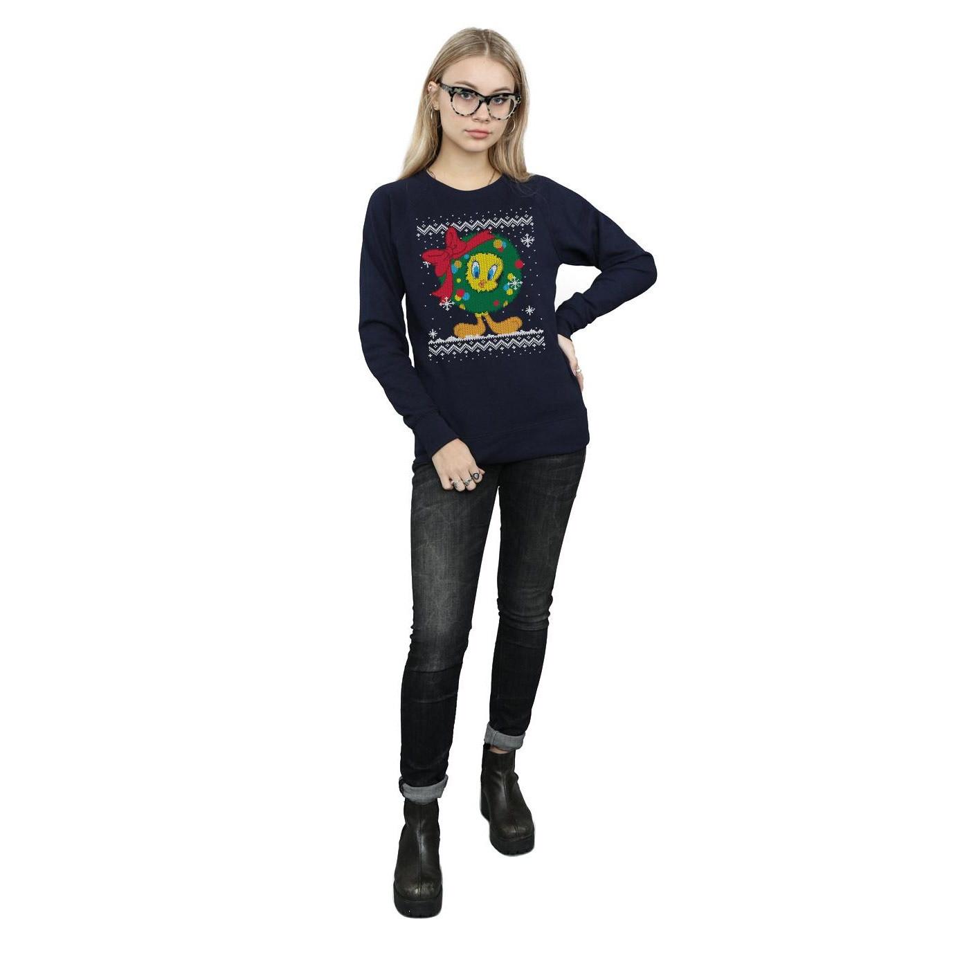 LOONEY TUNES  Tweety Pie Christmas Fair Isle Sweatshirt 