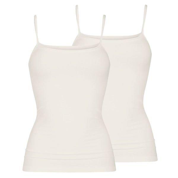 Image of 2er Pack Organic - Spaghetti Top Damen Offwhite XXL