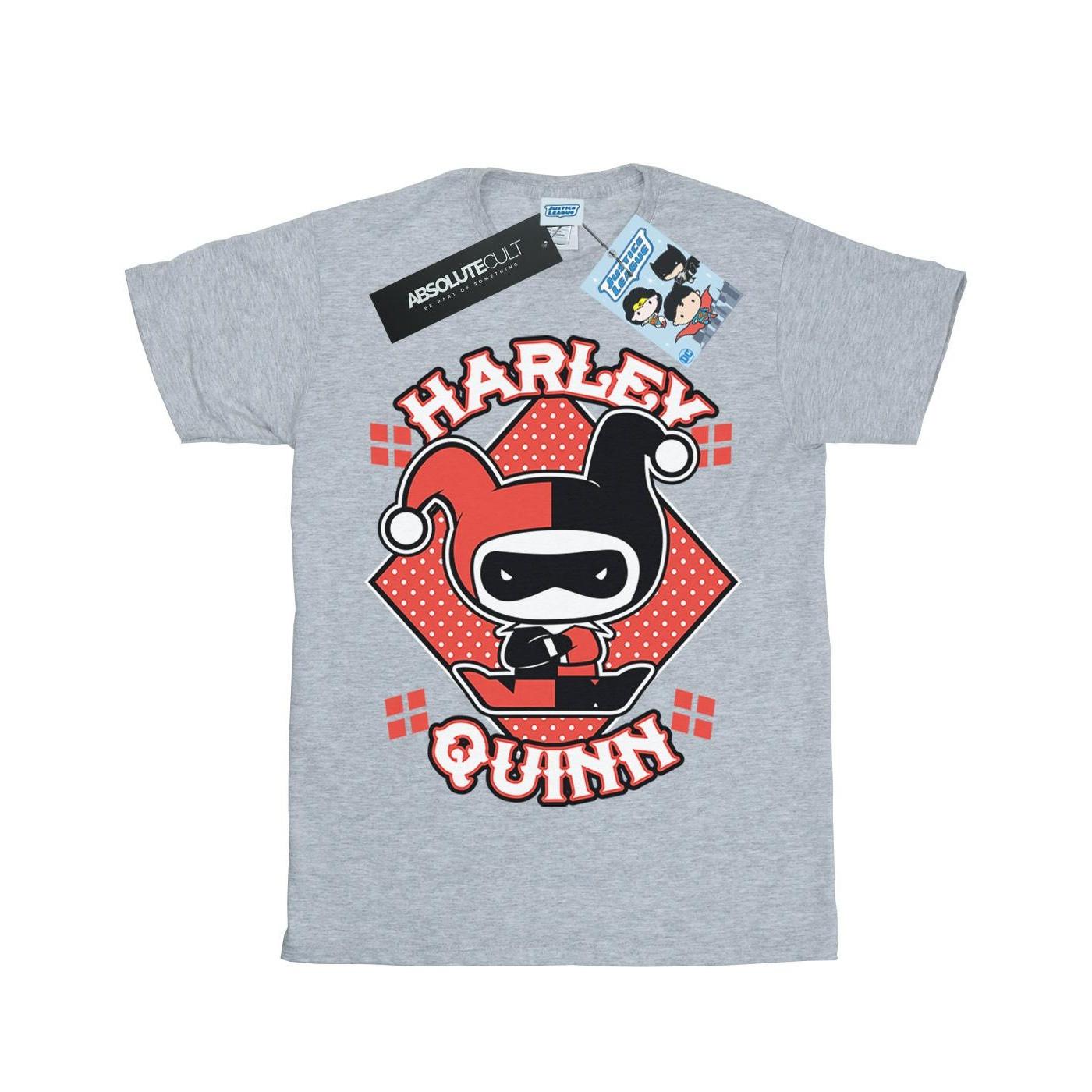 Image of Chibi Harley Quinn Badge Tshirt Jungen Grau 128
