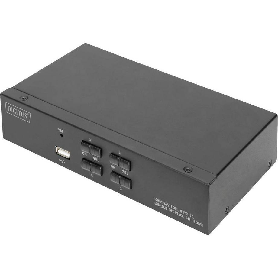 4-Port HDMI KVM-Switch - Single-Display - UHD 4K - USBAudio-Anschlüsse, USB 2.0, Hotkey