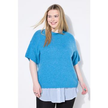 Pullover, Oversize Shape, Fancy-Strick, Halbarm