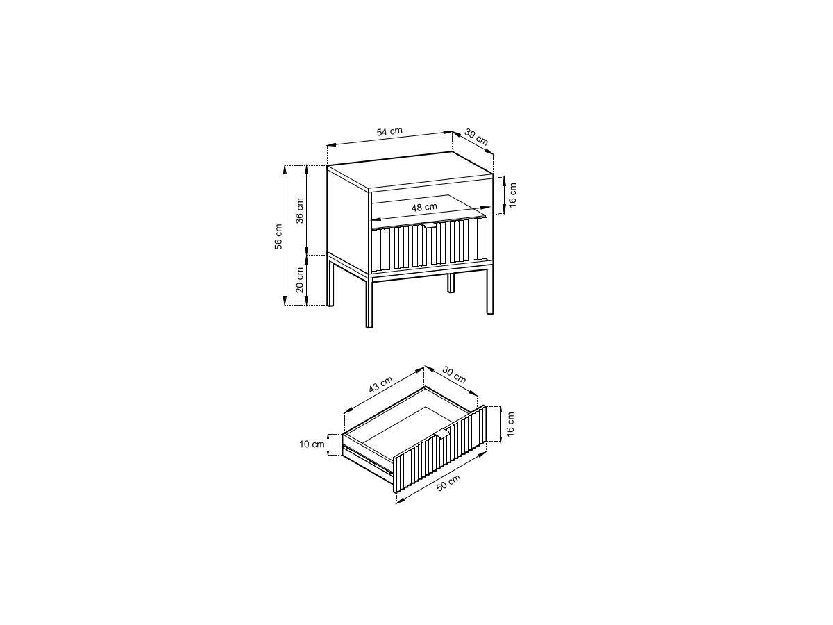 Vente-unique Table de chevet niche LIOUBA  