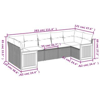 VidaXL set divano da giardino Polirattan  