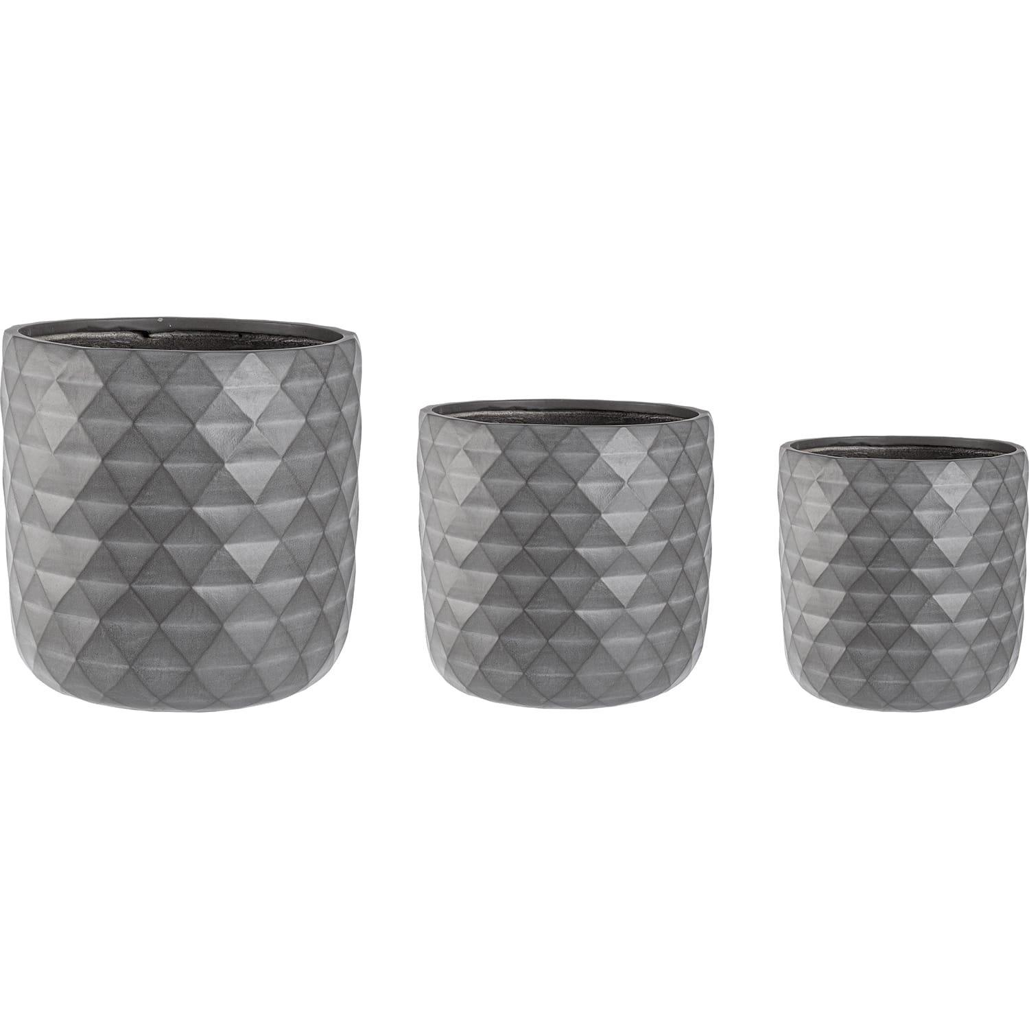 mutoni Vaso Pyramid tondo antracite (set di 3)  