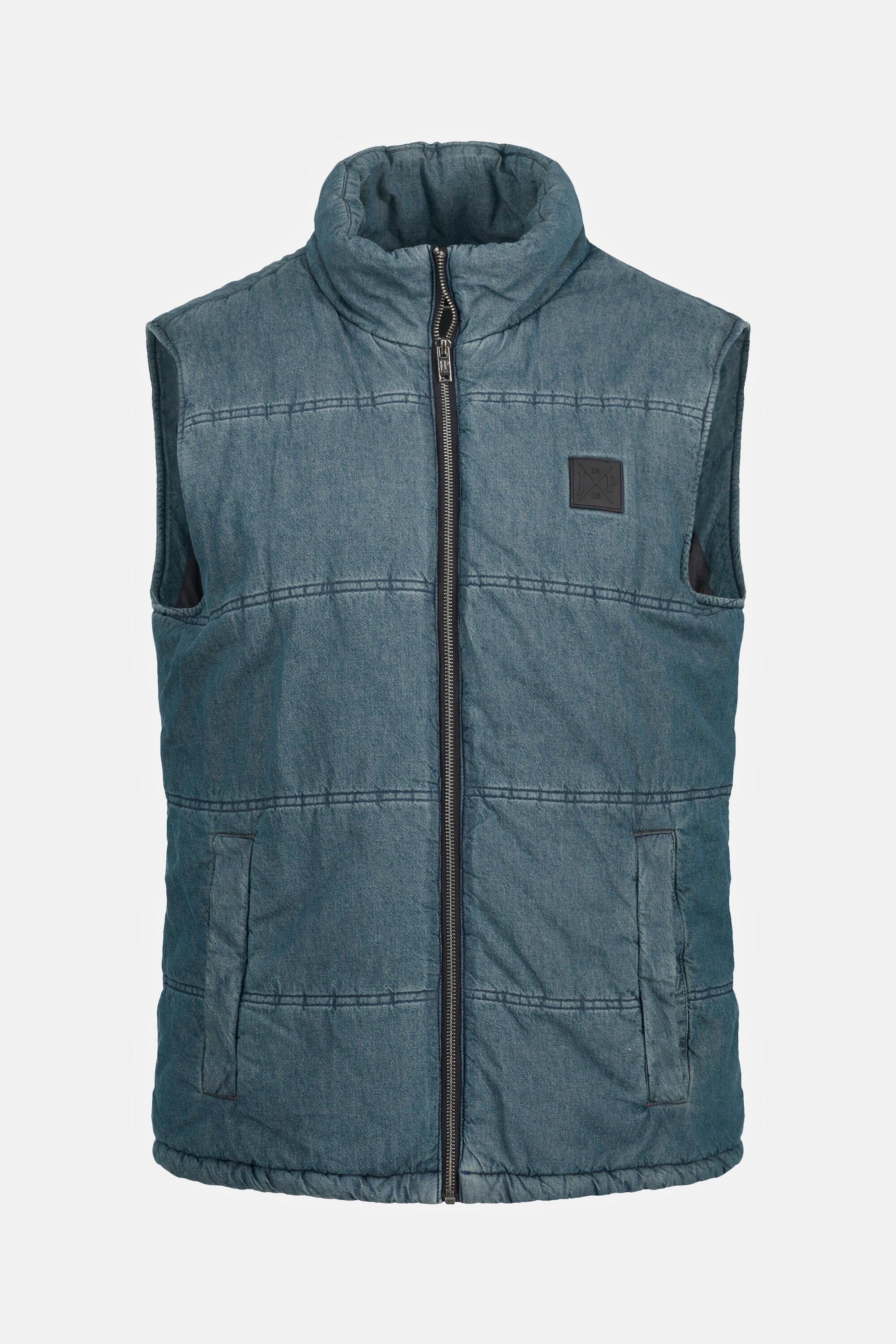 JP1880  Gilet con effetto jeans, fodera calda e collo alto, fino alla tg. 8XL 