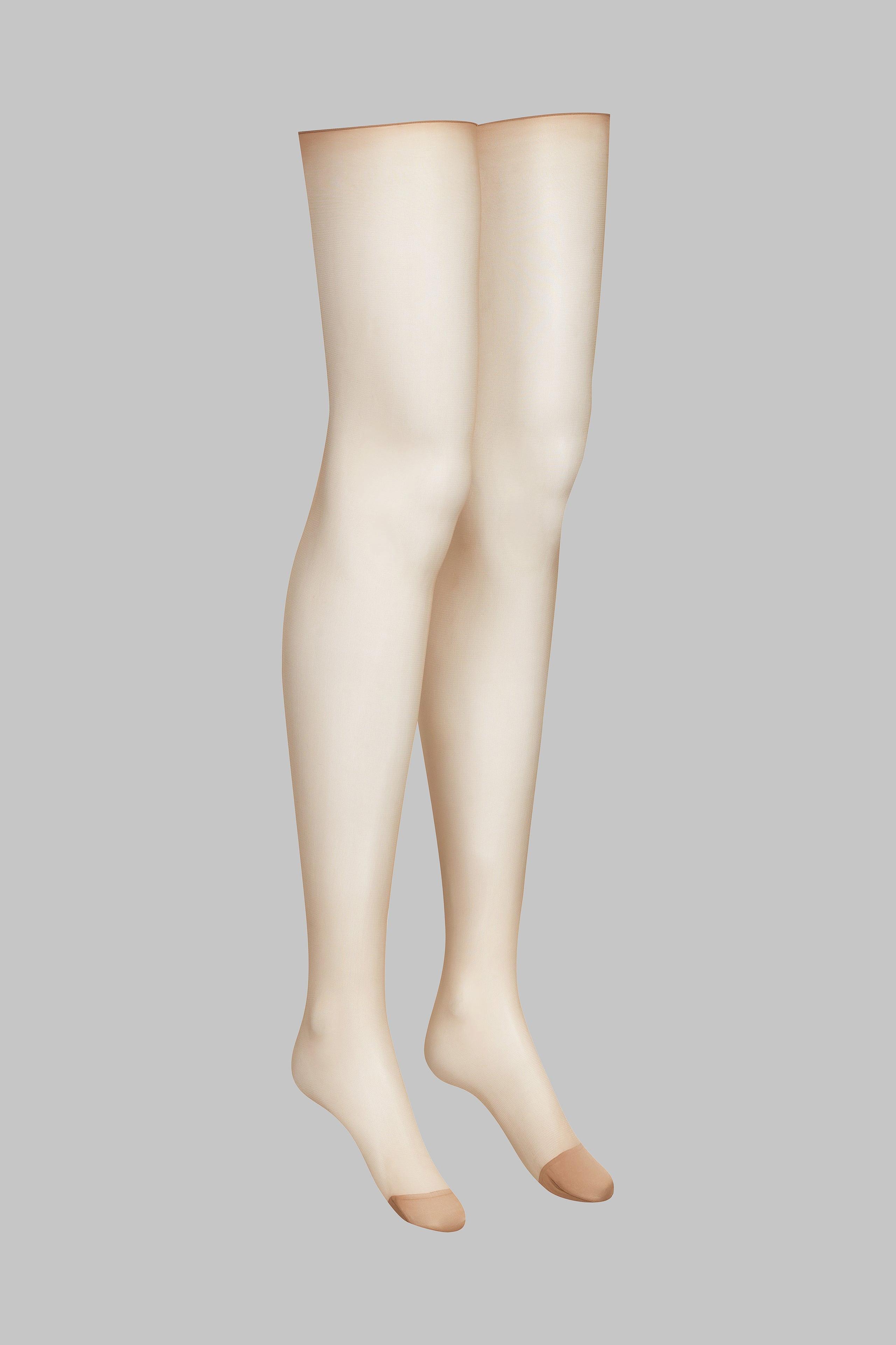 Image of Halterlose Seidenstrümpfe, Gerollt - 20d Damen Nude 4