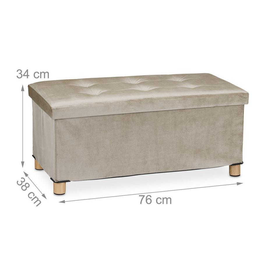 B2X Sitzbank mit Samtbezug und Holzfüßen  