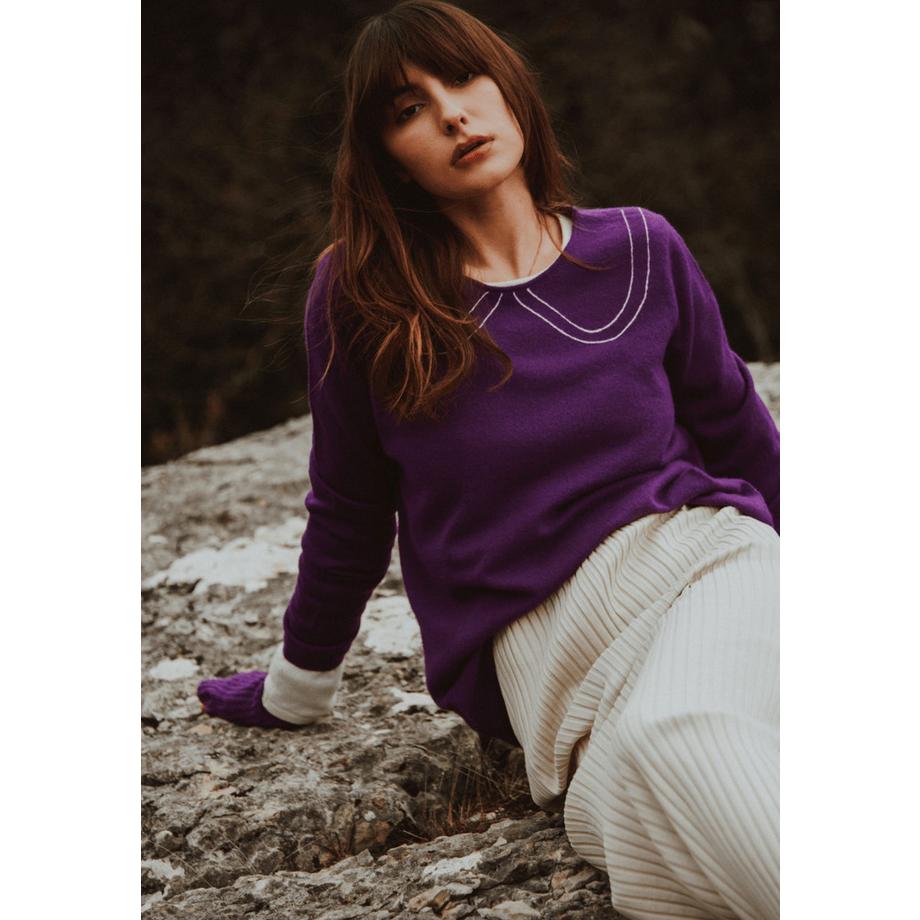 Studio Cashmere8 ZAYA 11 Pull col Claudine Intarsia  