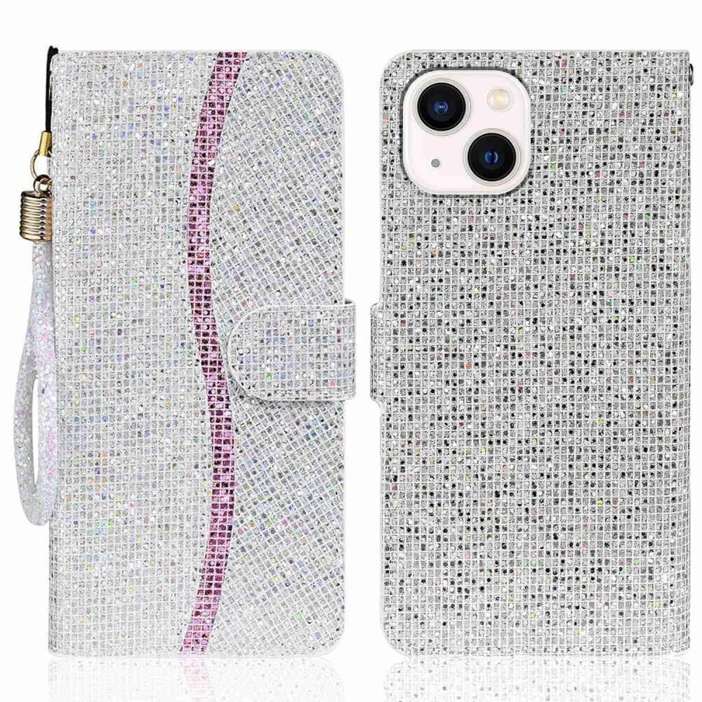Image of iPhone 14 - Glitter Leder Etui