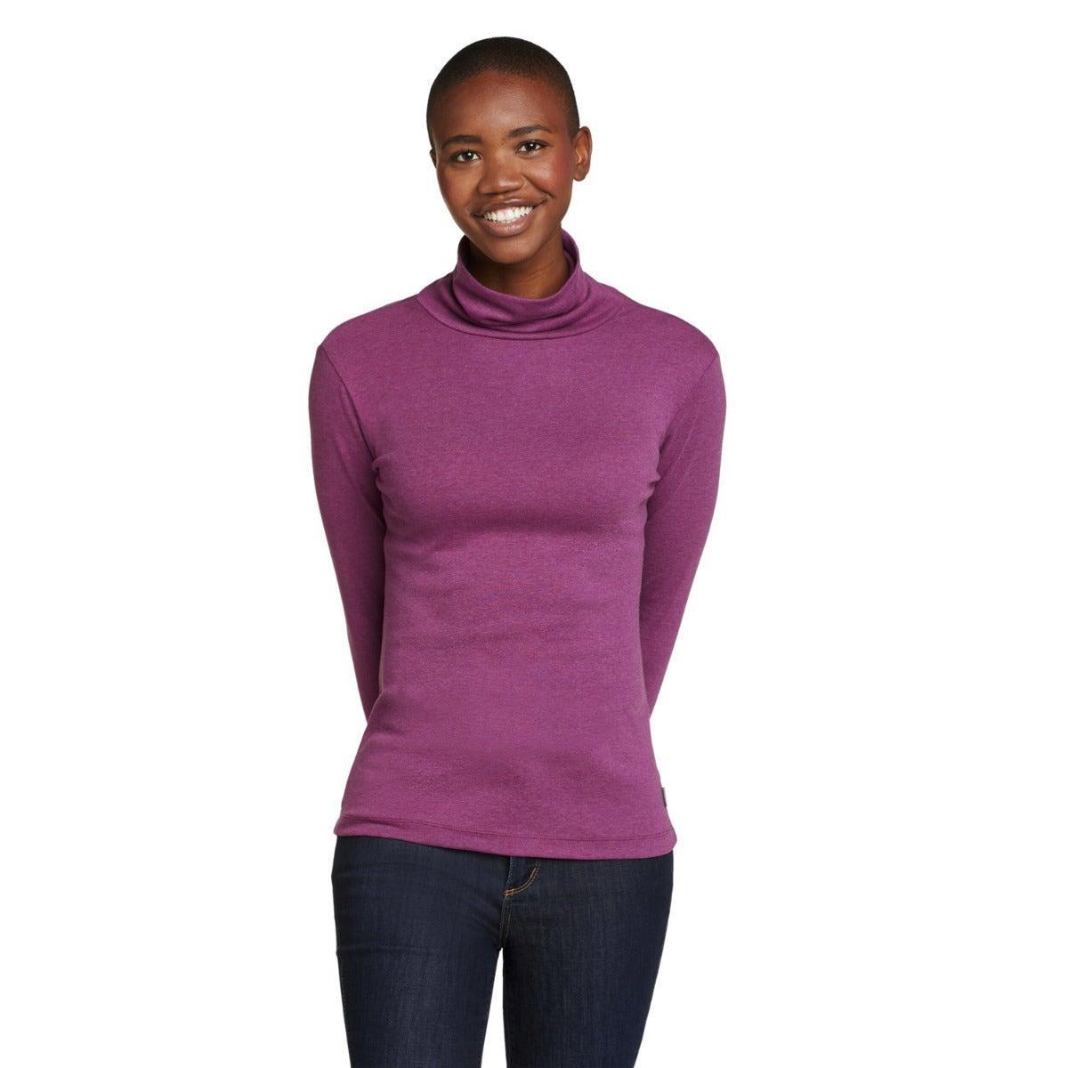 Image of Favorite Tshirt Rollkragen Langärmlig Damen Puderrosa XXL