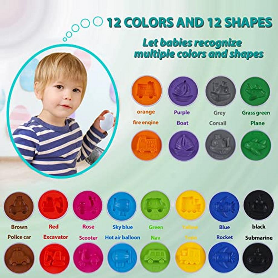 Activity-board  Spielzeug für Kleinkinder Eier Plastik 12Stck Passendes Eier Auto Spielzeug zum Bemalen Formen und 