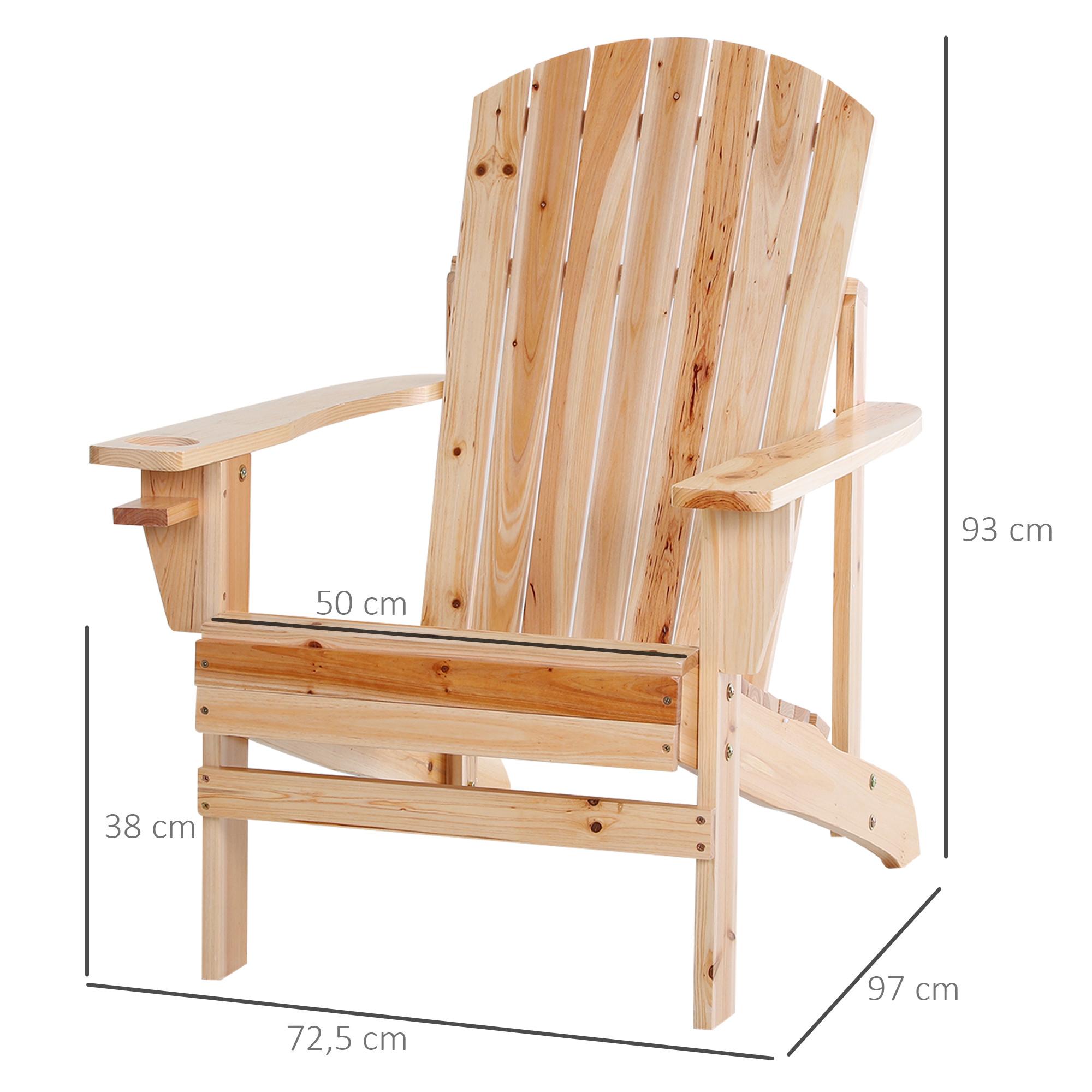 Outsunny Chaise de jardin Adirondack  