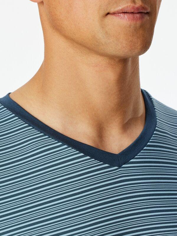 Schiesser MicroModal Gestreiftes Kurzarm Pyjama Set  