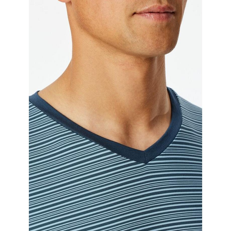 Schiesser MicroModal Gestreiftes Kurzarm Pyjama Set  