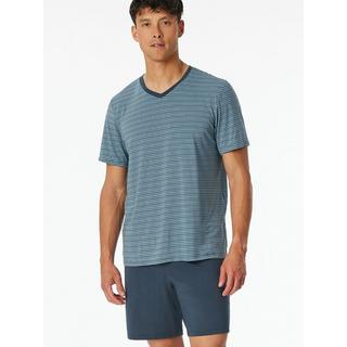 Schiesser MicroModal Gestreiftes Kurzarm Pyjama Set  