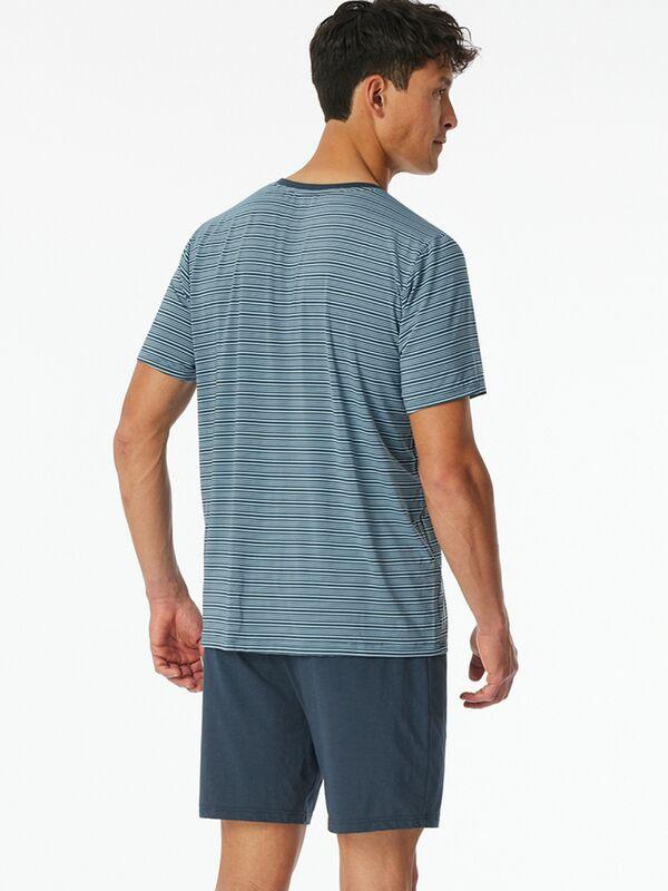 Schiesser MicroModal Gestreiftes Kurzarm Pyjama Set  