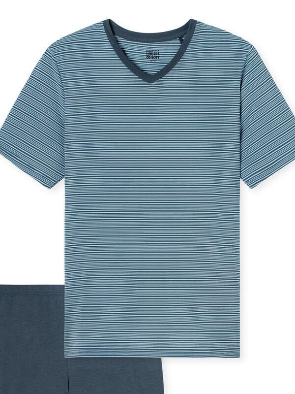 Schiesser MicroModal Gestreiftes Kurzarm Pyjama Set  