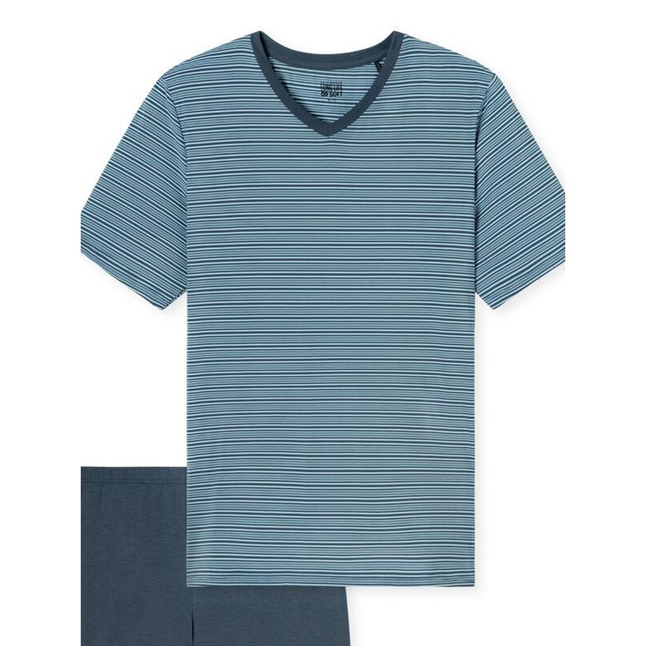 Schiesser MicroModal Gestreiftes Kurzarm Pyjama Set  