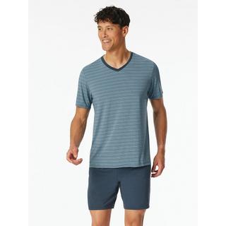 Schiesser MicroModal Gestreiftes Kurzarm Pyjama Set  