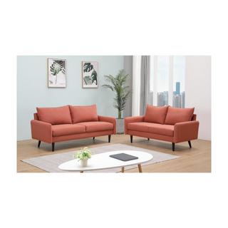 Vente-unique 2SitzerSofa HALIA Stoff Terrakotta  