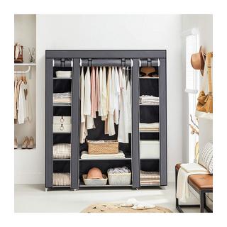 Calicosy Geräumiger Stoffschrank mit 12 Fächern und Kleiderstange  