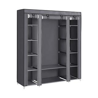 Calicosy Geräumiger Stoffschrank mit 12 Fächern und Kleiderstange  