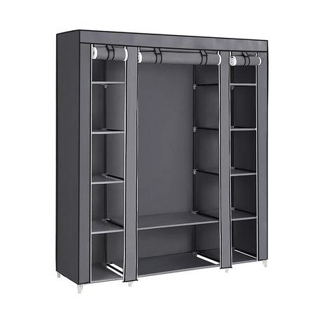 Calicosy Geräumiger Stoffschrank mit 12 Fächern und Kleiderstange  