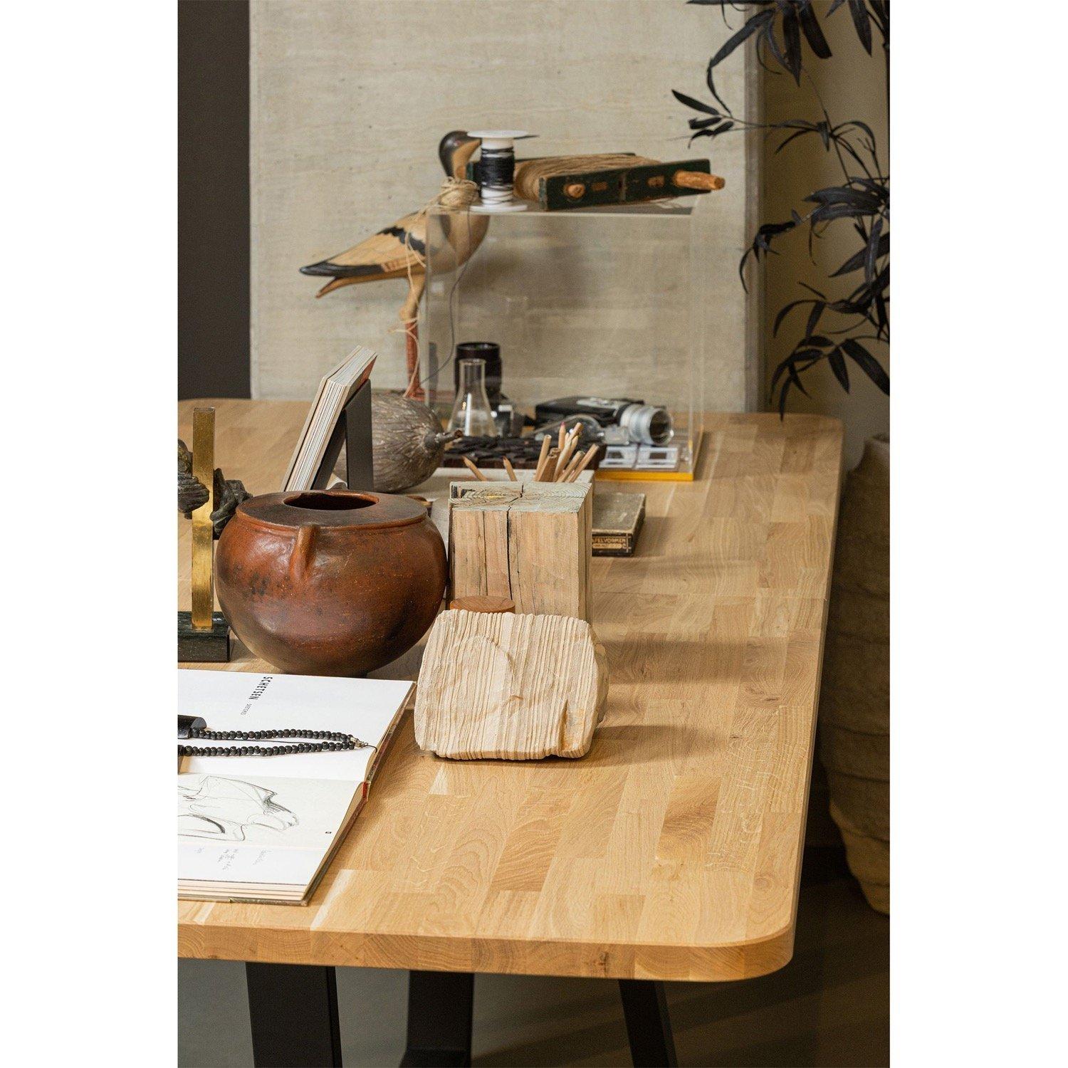 mutoni Table en bois massif Tablo chêne naturel 240x100  