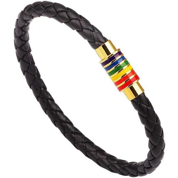 Image of Pride Armband - Gold Rainbow - Magnetverschluss Unisex ONE SIZE