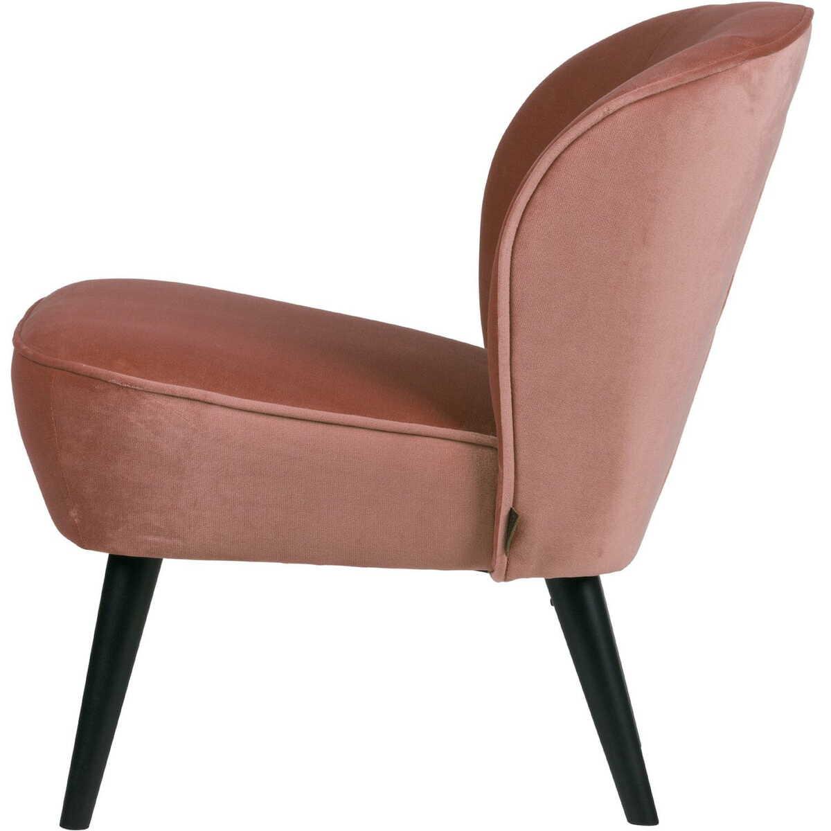 mutoni Fauteuil Sara Velvet vieux rose  