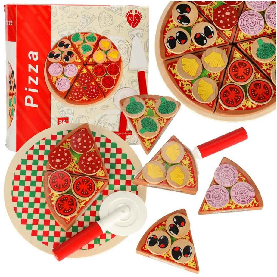 Pizza-Spielset aus Holz mit Zubehör