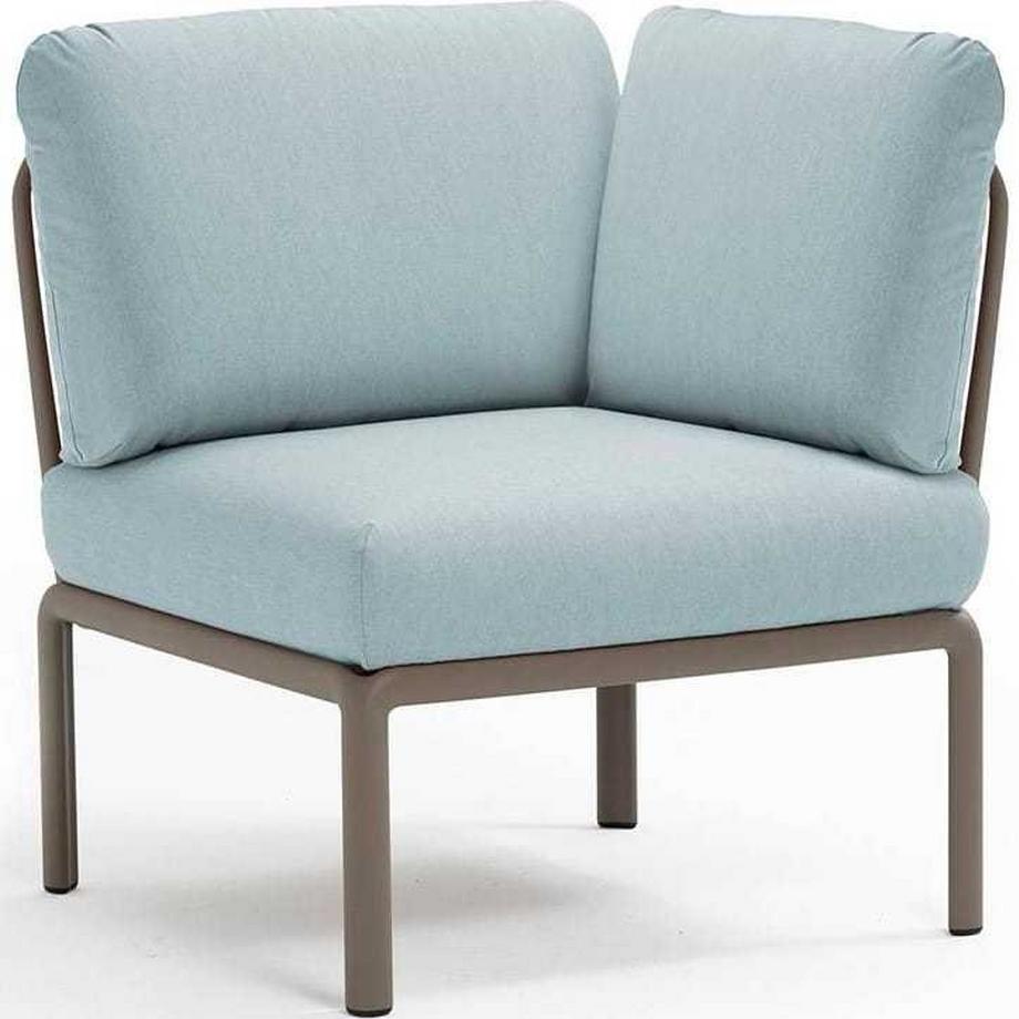 Salon de jardin élément d'angle komodo marron bleu clair
